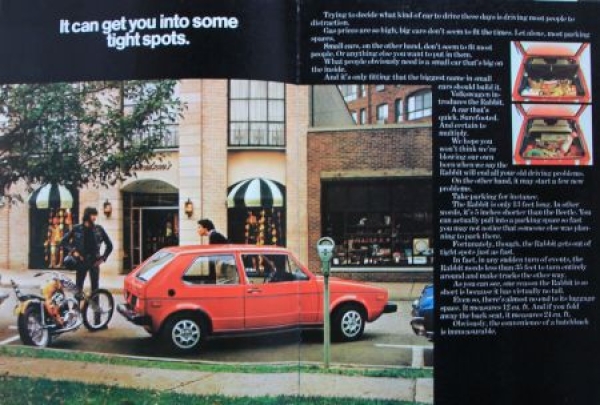 Volkswagen Rabbit Modelprogram 1974 "It's a great car but..." Carbrochure (6916)